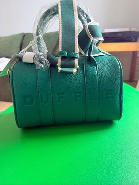 Alyssa Mini Duffle Bag + Wallet Set NWT Green Gold Hardware 2PC